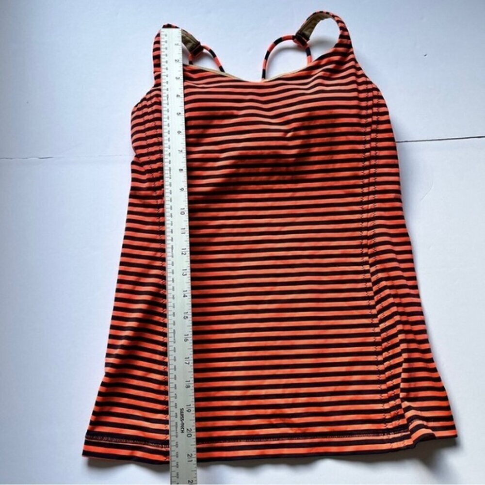 Fairy Fashion๐งต๐ง Lululemon Tank Top Orange Navy Blue sz S - Picture 10 of 14